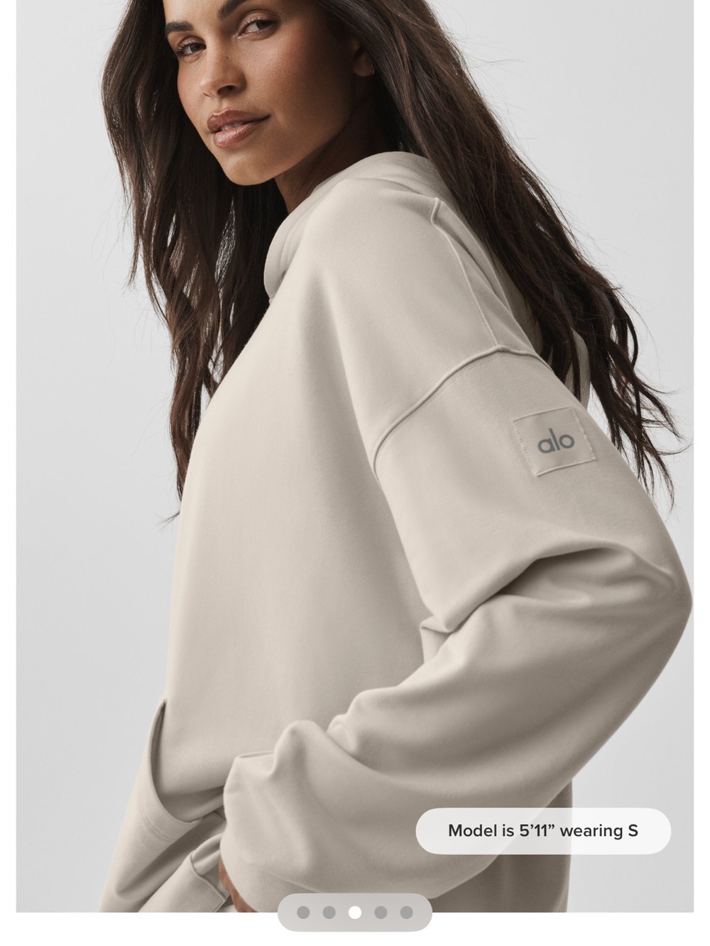 ALO Yoga Cream Oversized Pullover Hoodie